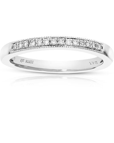 Vir Jewels 1/8 Cttw Round Lab Grown Diamond Engagement Ring .925 Sterling Prong Set - Metallic