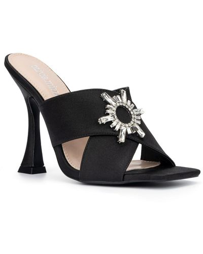 Olivia Miller Formal Square Toe Heels - Black