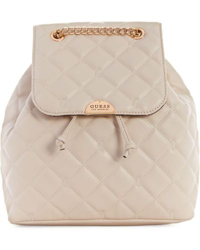 Guess Factory Waterston Quilted Backpack - White