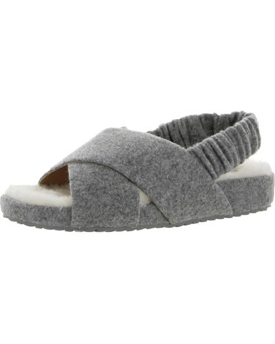 Cole Haan Mojave Criss-cross Wool Comfy Slingback Slippers - Gray