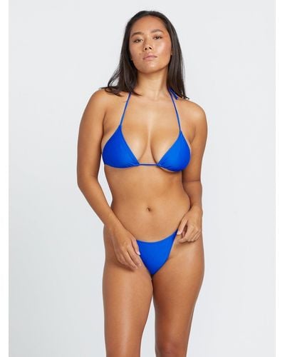 Volcom Simply Solid Slide Triangle Bikini Top - True - Blue