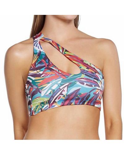 Phax Join Life One Shoulder Cut Out Bra Top - Blue