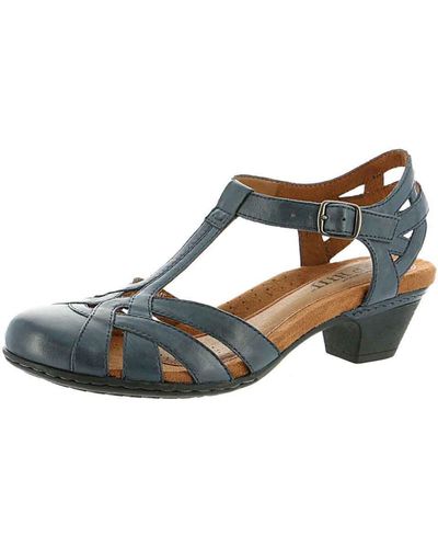 Cobb Hill Aubrey Leather Closed Toe Strappy Sandals - Blue