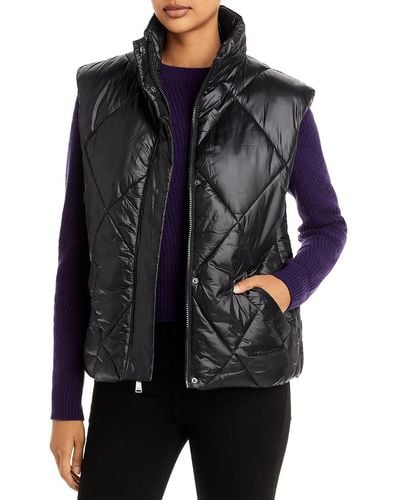 Andrew Marc Quilted Sleeveless Vest - Black
