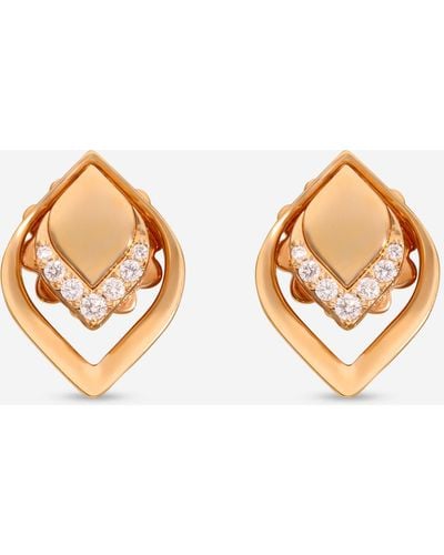 Roberto Coin Petal 18k Rose Diamond Stud Earrings 7773270axerx - Metallic