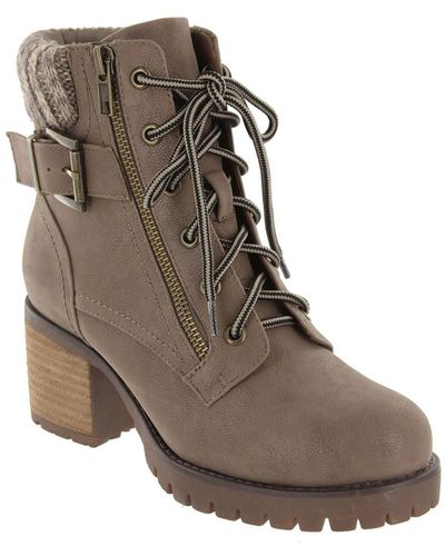MIA Beckham Pull On Buckle Booties - Brown