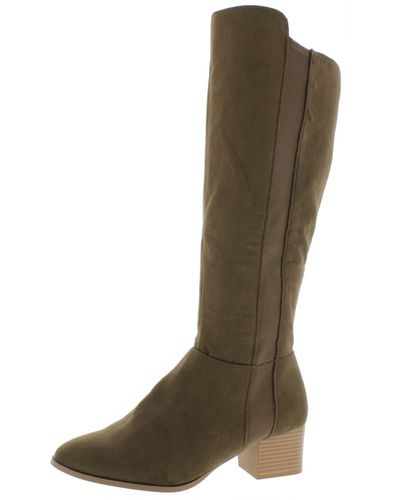 Style Co Womens Finnly Faux Suede Over The Knee Boots Green Size 5 M