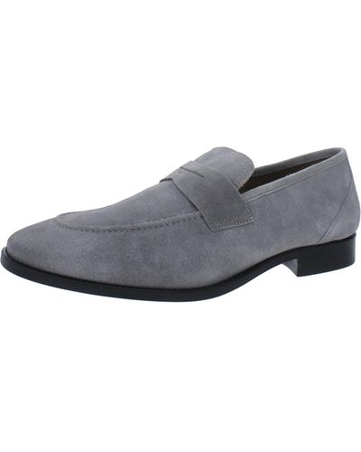 Thomas & Vine Suede Slip-on Loafers - Gray
