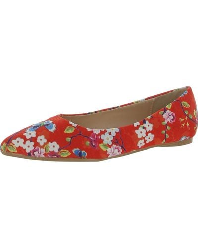 Penny Loves Kenny Aaron Sf Floral Slip On Ballet Flats - Red