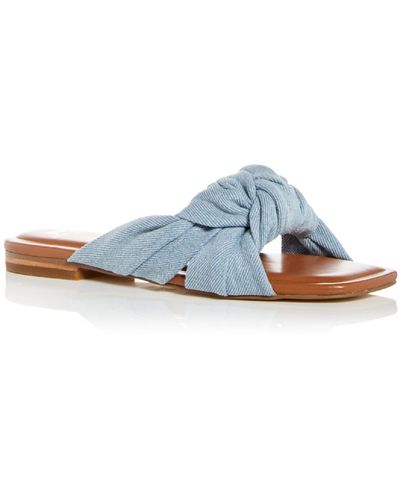 Marc Fisher Farisa 2 Faux Leather Sole Slide Sandals - Blue