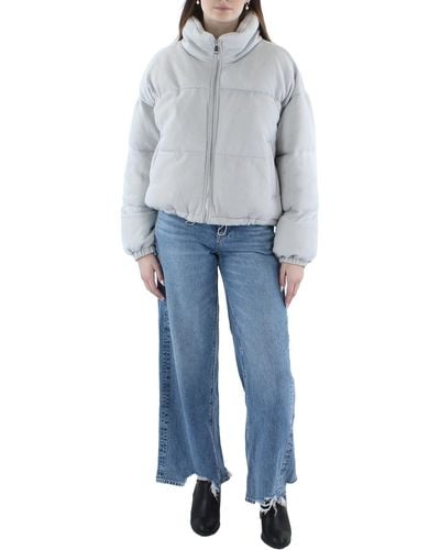 Bagatelle Cropped Cold Weather Puffer Jacket - Blue