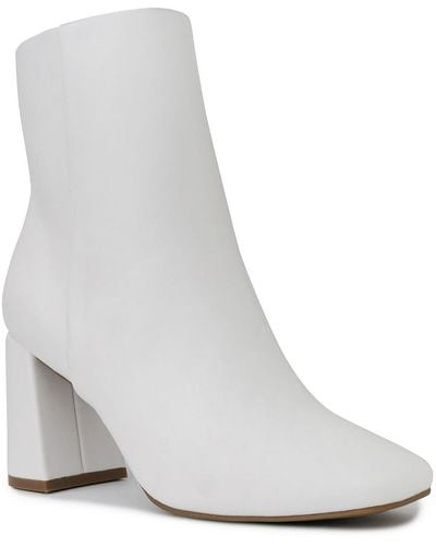 Sugar Element Faux Leather Ankle Booties - White