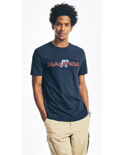 Nautica Sustainably Crafted Logo Graphic T-shirt - Blue