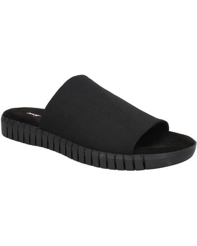 Easy Street Akeyla Textured Open Toe Mule Sandals - Black