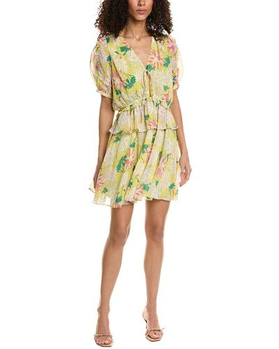 Ted Baker Puff Sleeves Mini Dress - Yellow