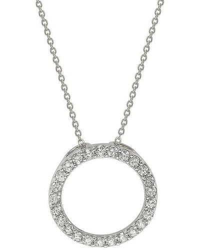 Suzy Levian 14k Gold .50 Cttw Diamond Circle Pendant - Metallic
