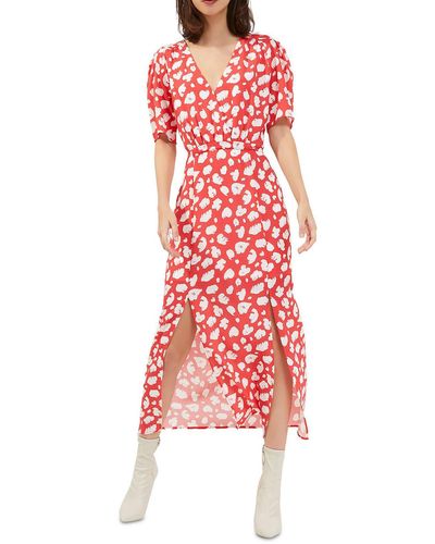 French Connection Front Slit Printed Maxi Dress - Red