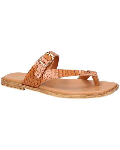 Bella Vita Doe-italy Leather Croc Thong Sandals - Pink