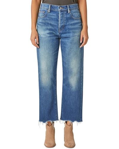 Lucky Brand 90s Loose High Rise Raw Hem Cropped Jeans - Blue