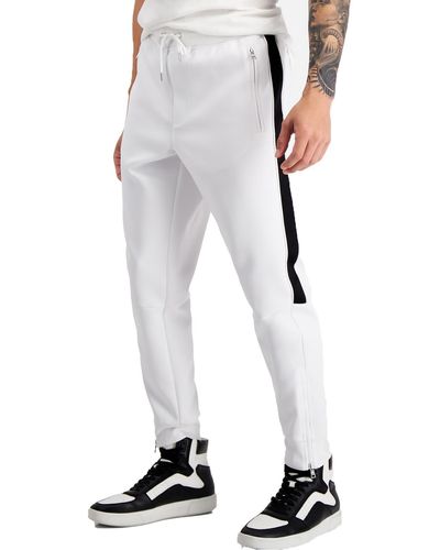 INC Contrast Trim High Rise jogger Pants - White