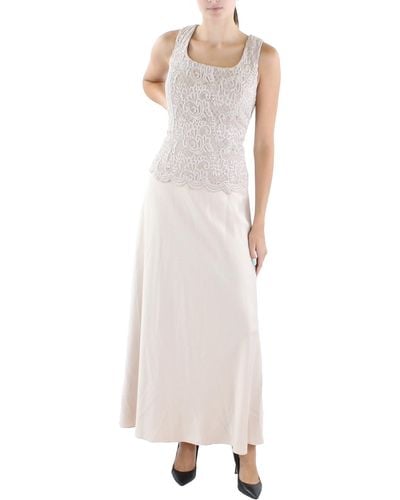 Alex Evenings Lace Sleeveless Evening Dress - White