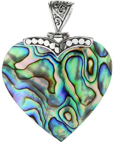 Samuel B. Sterling Silver Heart Pendant - Green