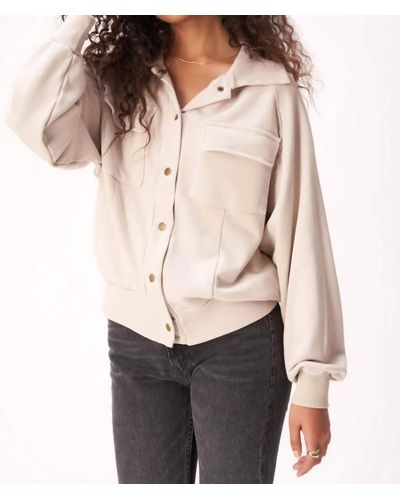 Project Social T Augusta Snap Front Jacket - Natural