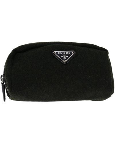 Prada Wool Clutch Bag (pre-owned) - Black