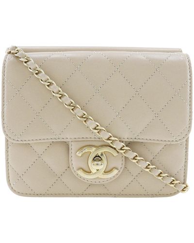 Chanel Timeless Leather Shoulder Bag (pre-owned) - Natural
