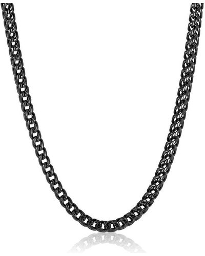 Crucible Jewelry Crucible Los Angeles 7mm Stainless Steel Rounded Franco Chain 26 Inches - Metallic
