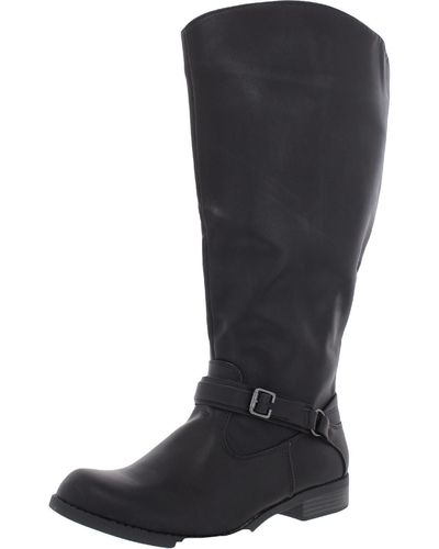 Easy Street Quinn Faux Leather Tall Knee-high Boots - Black