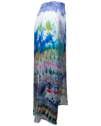 Amiri Colored Tie Dye Wrap Skirt - Blue