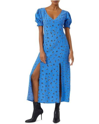 French Connection Printed Eco Friendly Midi Dress - Blue
