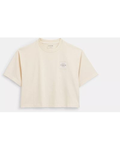 COACH Garment Dye Cropped T Shirt - Natural