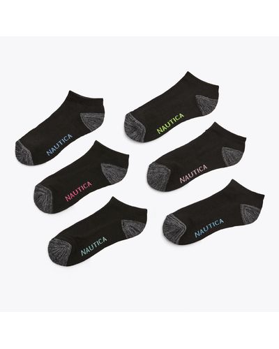 Nautica Athletic Low Cut Socks, 6-pack - Black
