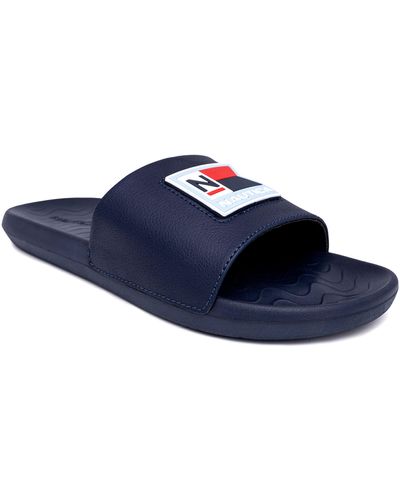 Nautica Logo Slide Sandal - Blue