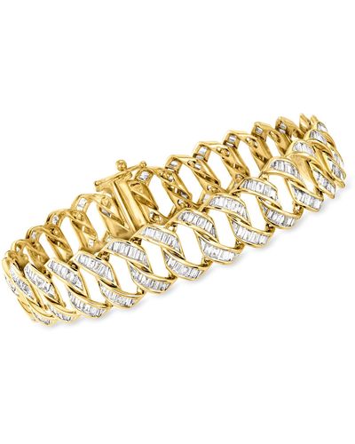 Ross-Simons Diamond Curb-link Bracelet - Metallic