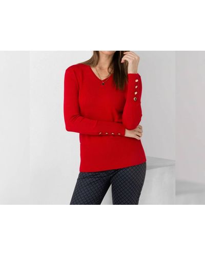 Lisette Juliette Long Sleeve Sweater - Red