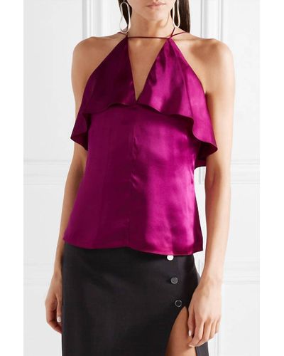 Cushnie Dahlia Silk Halter - Red