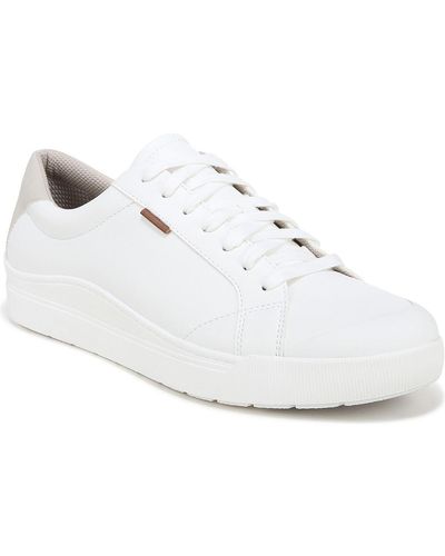 Dr. Scholls Time Off Men Faux Leather Lace-up Casual And Fashion Sneakers - White