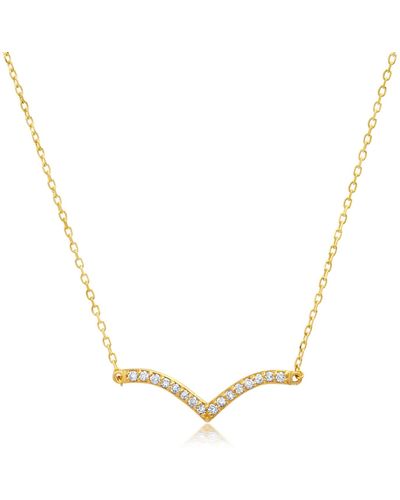 Paige Novick 14k Yellow Gold 15mm Curved Diamond Necklace - Metallic