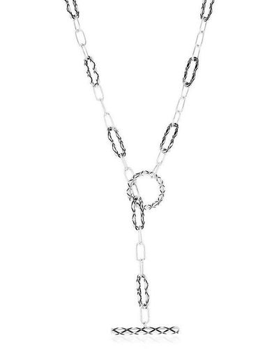 Simona Sterling Paperclip toggle Necklace - Metallic