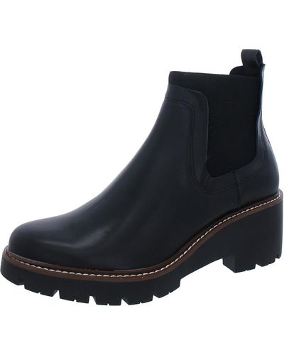 Aqua College Demi Leather Lug Sole Chelsea Boots - Black