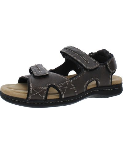 Dockers Faux Leather Adjustable Sport Sandals - Black