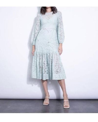 Karina Grimaldi Chiara Lace Midi Dress - Blue