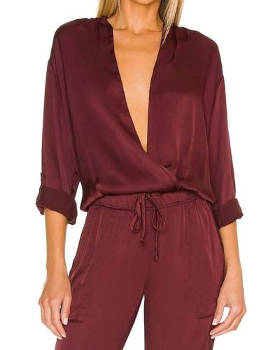 Young Fabulous & Broke Corinne Satin Blouse - Red