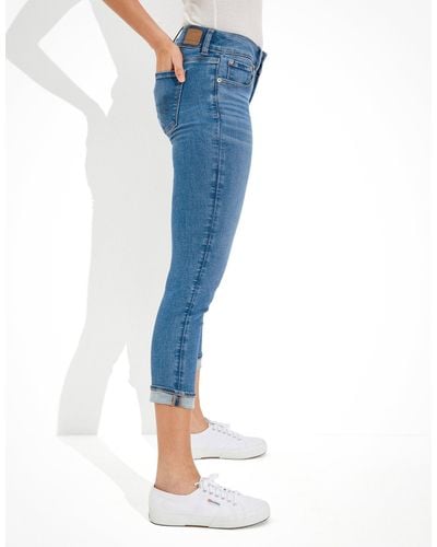 American Eagle Outfitters Ae Ne(x)t Level Low-rise Artist Crop Jean - Blue