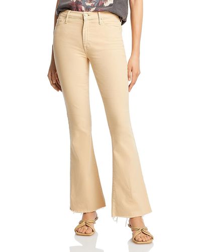 Mother High Rise Faded Flared Pants - Natural