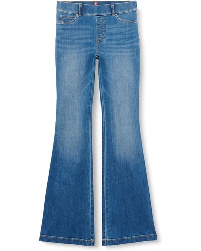 Spanx High-rise Flared Stretch-denim Jeans - Blue