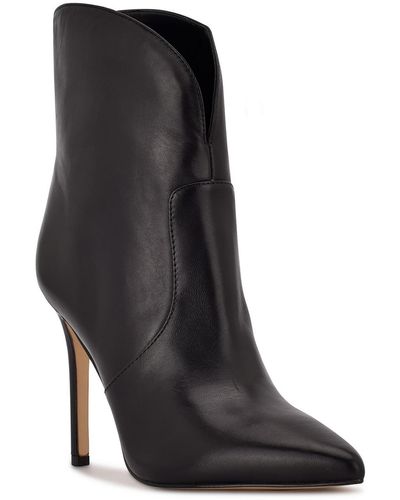 Nine West Tolate Leather Dressy Ankle Boots - Black
